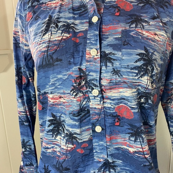 Women’s J Crew Palm Tree Print Top size XS - Picture 3 of 5